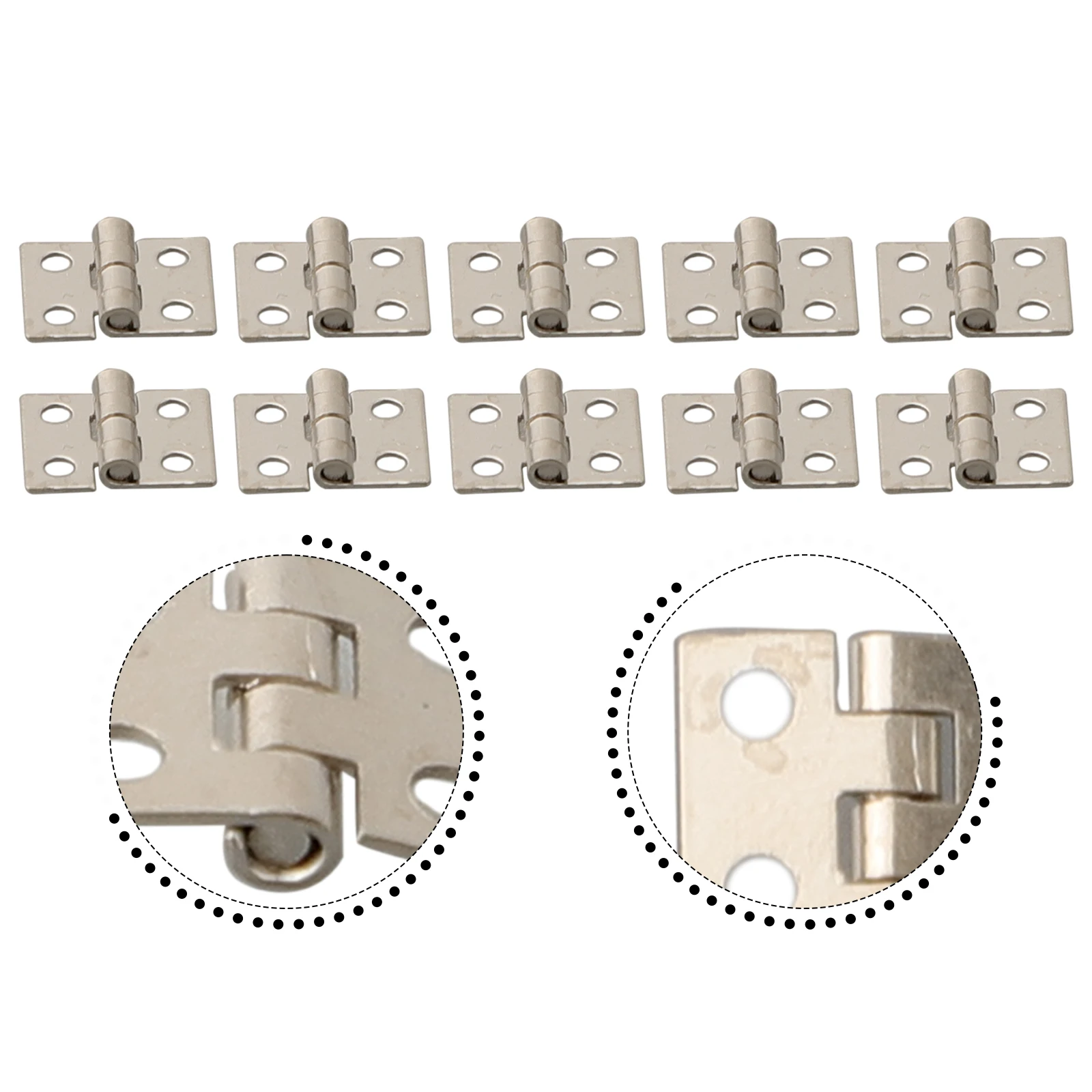 50pcs Brass Hinge Solid Butt Hinge 8*10mm For Delicate Boxes Jewelry Storage Box Repairing For Home Shop Organizer Case Hardware