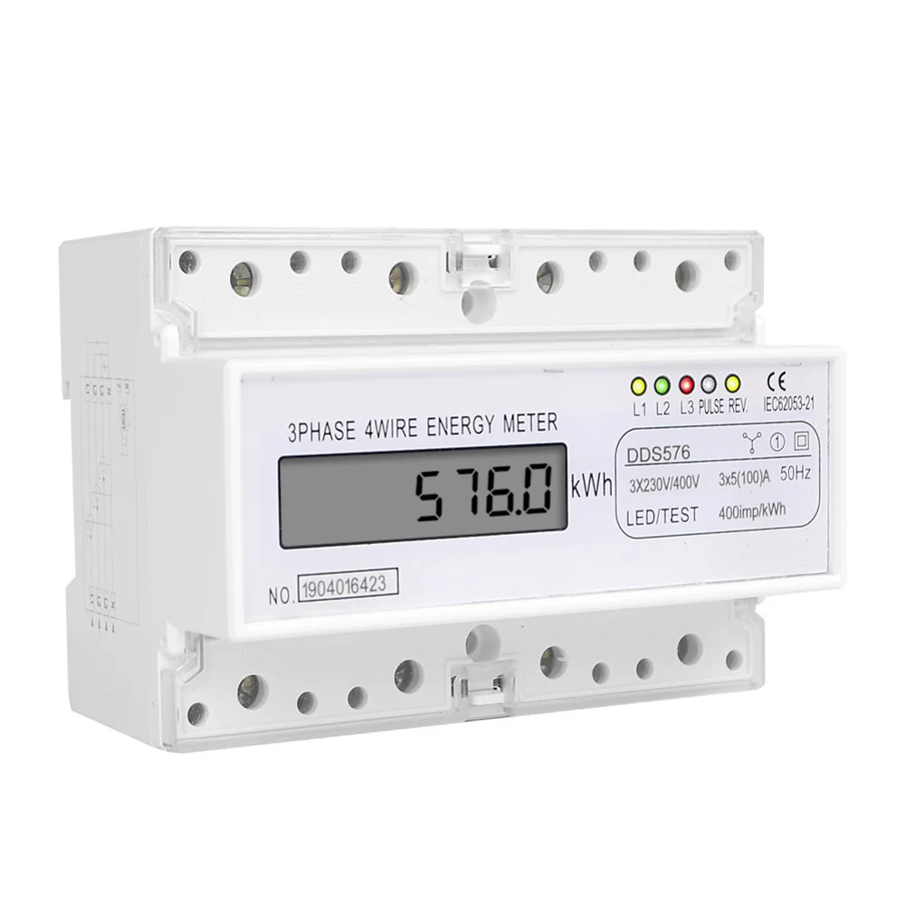 

Efficient Digital Power Meter Overload Protection Three Phase Meter Electricity Meter LCD Display Precise Digital Measurement