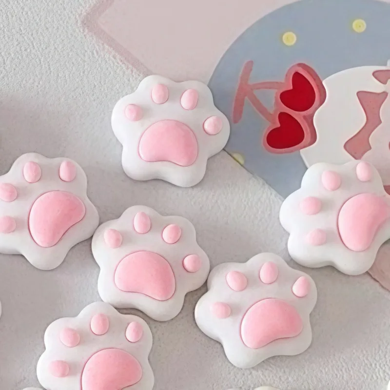 30pc Cute Cat Paw Mini Accessories Resin Charms 3D DIY Nail Art Jewelry Craft for Phone Case Hair Clip Earring Making Unisex Use