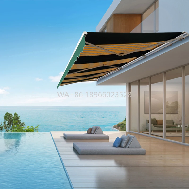 

5M Projection Stainless Steel Chain Folding Arm Electric Retractable Outdoor Awning Wholesale Price