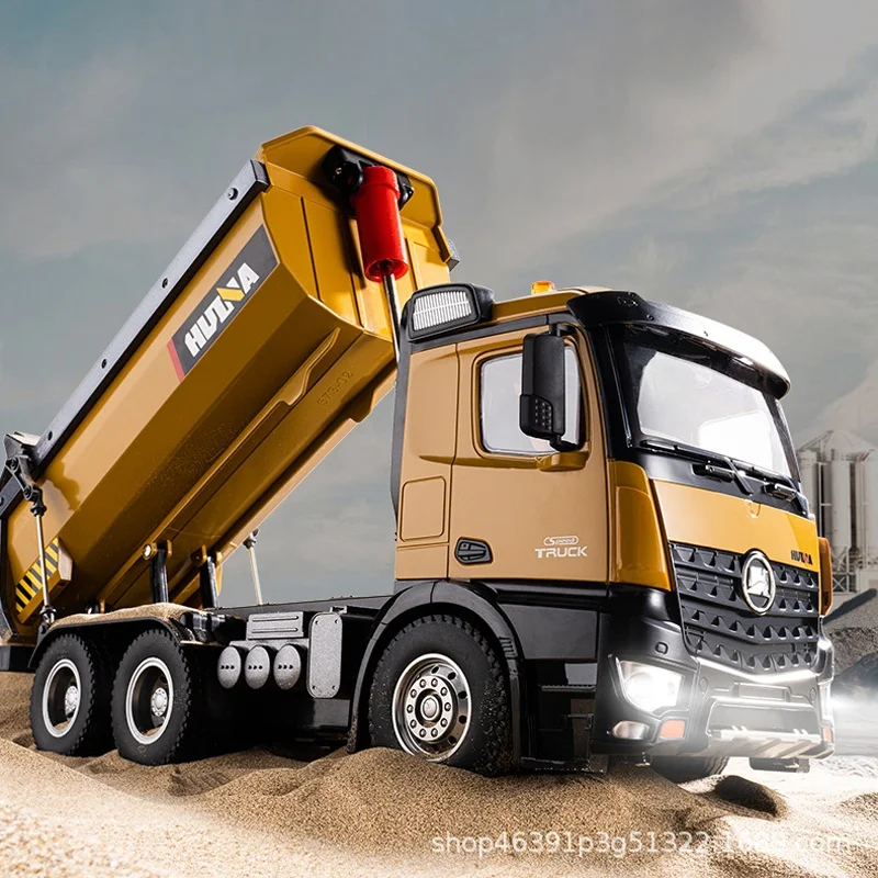 HuiNa 573 Hochleistungs-RC-Technik-Spielzeug-LKW, Legierungs-Muldenkipper, großes Fracht-Simulationsspielmodell für Jungen
