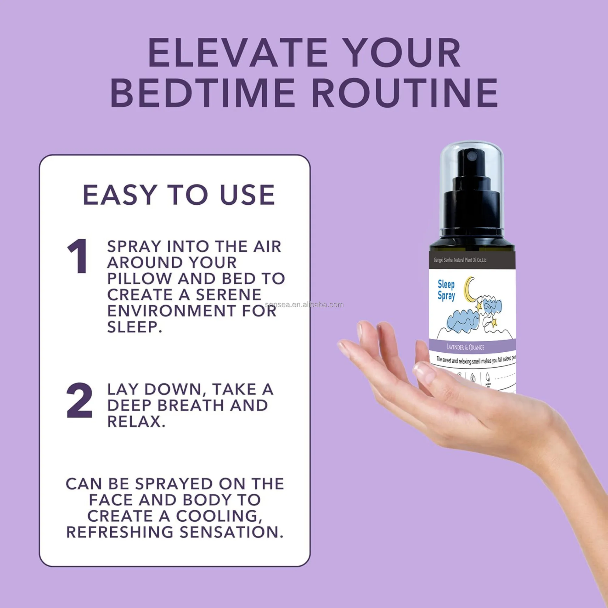 สเปรย์น้ำหอมกลิ่นลาเวนเดอร์ 100 มล. ใหม่ สำหรับช่วยการนอนหลับ กลิ่นอโรมาเธอราพี น้ำมันหอมระเหยกลิ่นวานิลลา สเปรย์ฉีดหมอน ช่วยให้นอนหลับสนิท