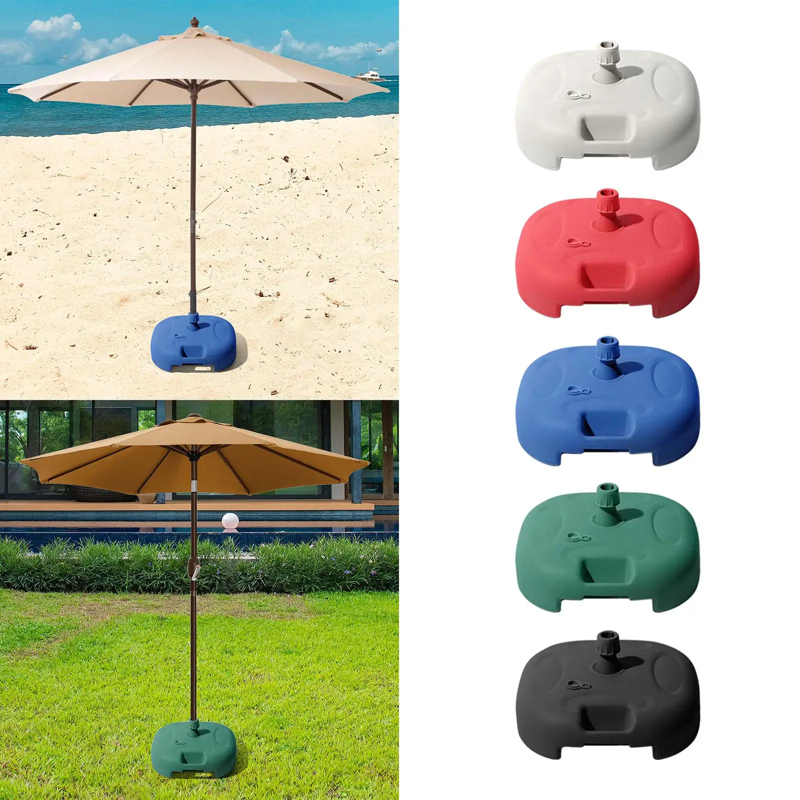 

Patio Umbrella Base Replacement Square Water/Sand Filled Parasol Base Umbrella Weight for Fishing Poolside Patio Lawn Backyard