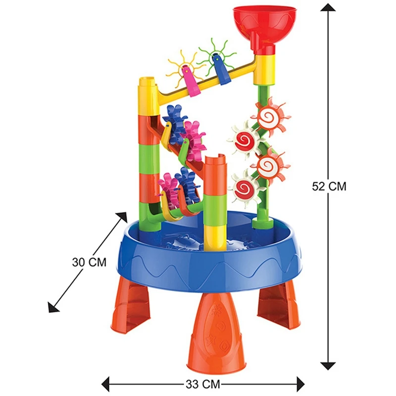 Kids Outdoor Seaside Beach Toy, Sandpit Toys, Sprinkler Pá, Water Wheel Table, Play Kit, Funil, Verão