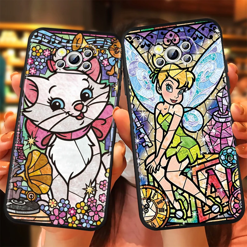 Mosaic Stitch Princess For Xiaomi Mi Poco F5 F4 F3 X6 X5 X4 X3 M6 M5 M5S M4 M3 C65 Pro GT NFC 5G Black TPU Phone Case