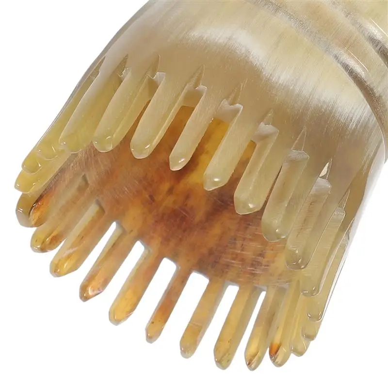 1pc Natural Horn Comb Head Massage Comb Scalp Scrubber Head Scalping Massage Comb Horn Massager Shampoo Hair Comb