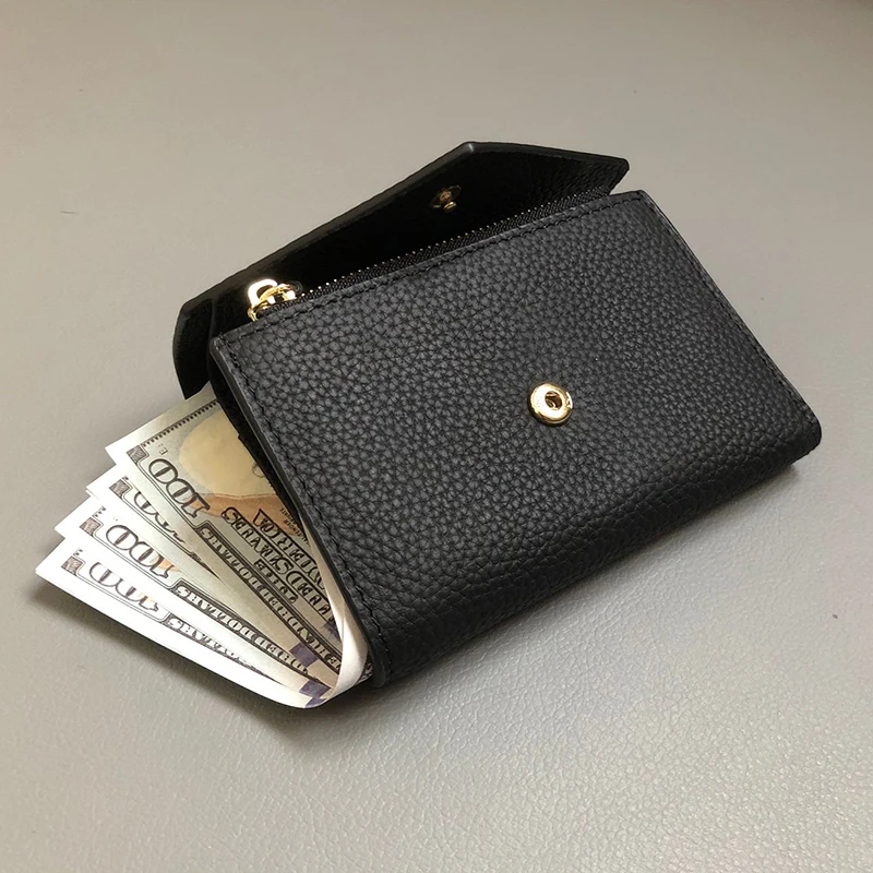 

Women Short Wallet Small Fashion Luxury Genuine Leather Purse Ladies Card Bag For Women's Clutch Female Money Clip Niche Design