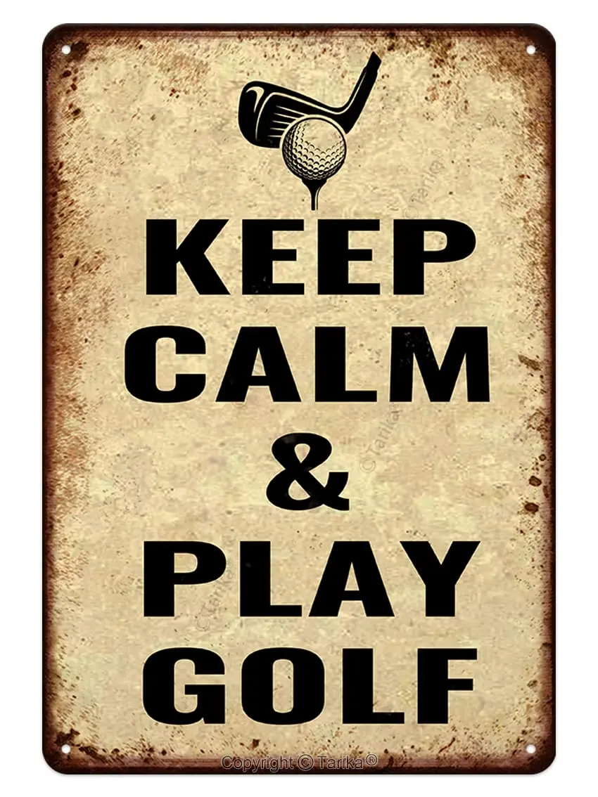 Keep Calm and Play Golf Iron Poster Painting Tin Sign Vintage Wall Decor for Cafe Bar Pub Home Beer Decoration Crafts sign