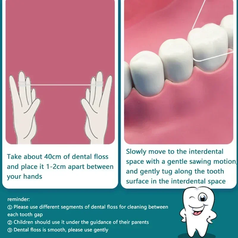 

50PCS Dental Flosser Oral Hygiene Teeth Cleaning Wax Mint Flavored Dental Floss Spool Toothpick Teeth Flosser Clean Tool