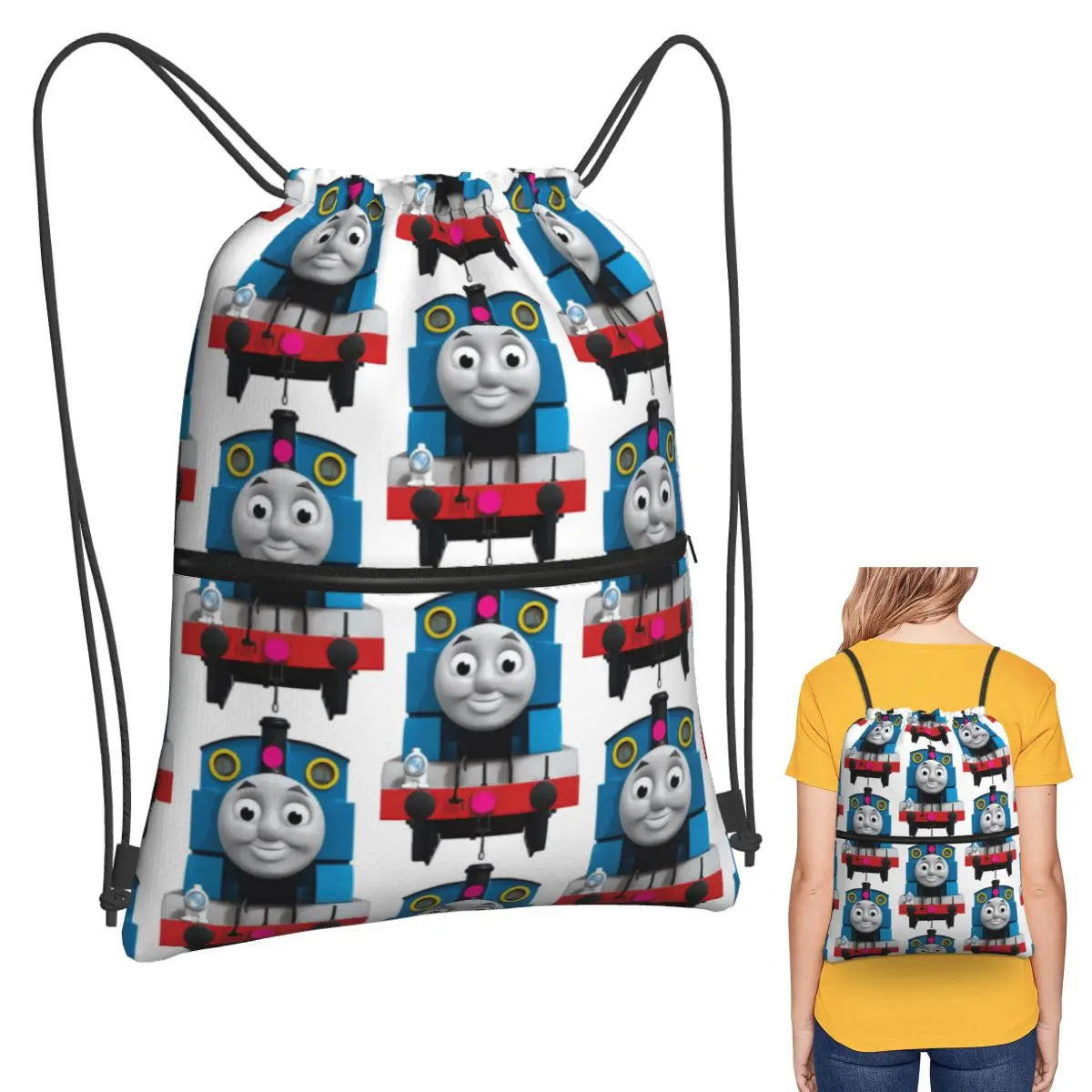 

Thomas The Train Backpacks Multi-function Portable Drawstring Bundle Pocket Sundries Bag Book Bags For Travel Students