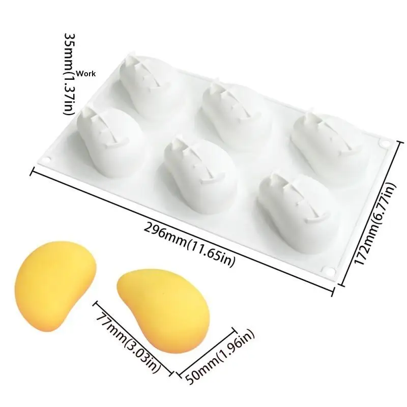 

【H】3D Mango Design Silicone Cake Molds Party Pastry Bakeware Fruit Mousse Cake Mould Kitchen Food Grade Dessert Baking Tools 1PC
