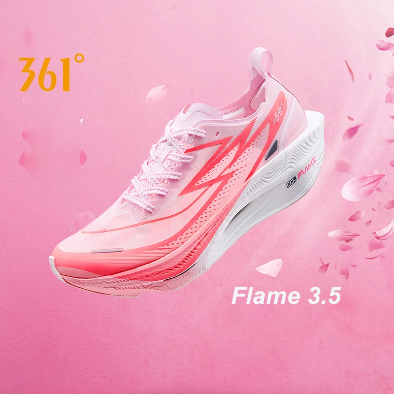 361 Degrees Flame 3.5 Men's Running Shoes Sports Marathon Carbon Plate Racing Breathable Cushioning Sneakers Male 672512215F