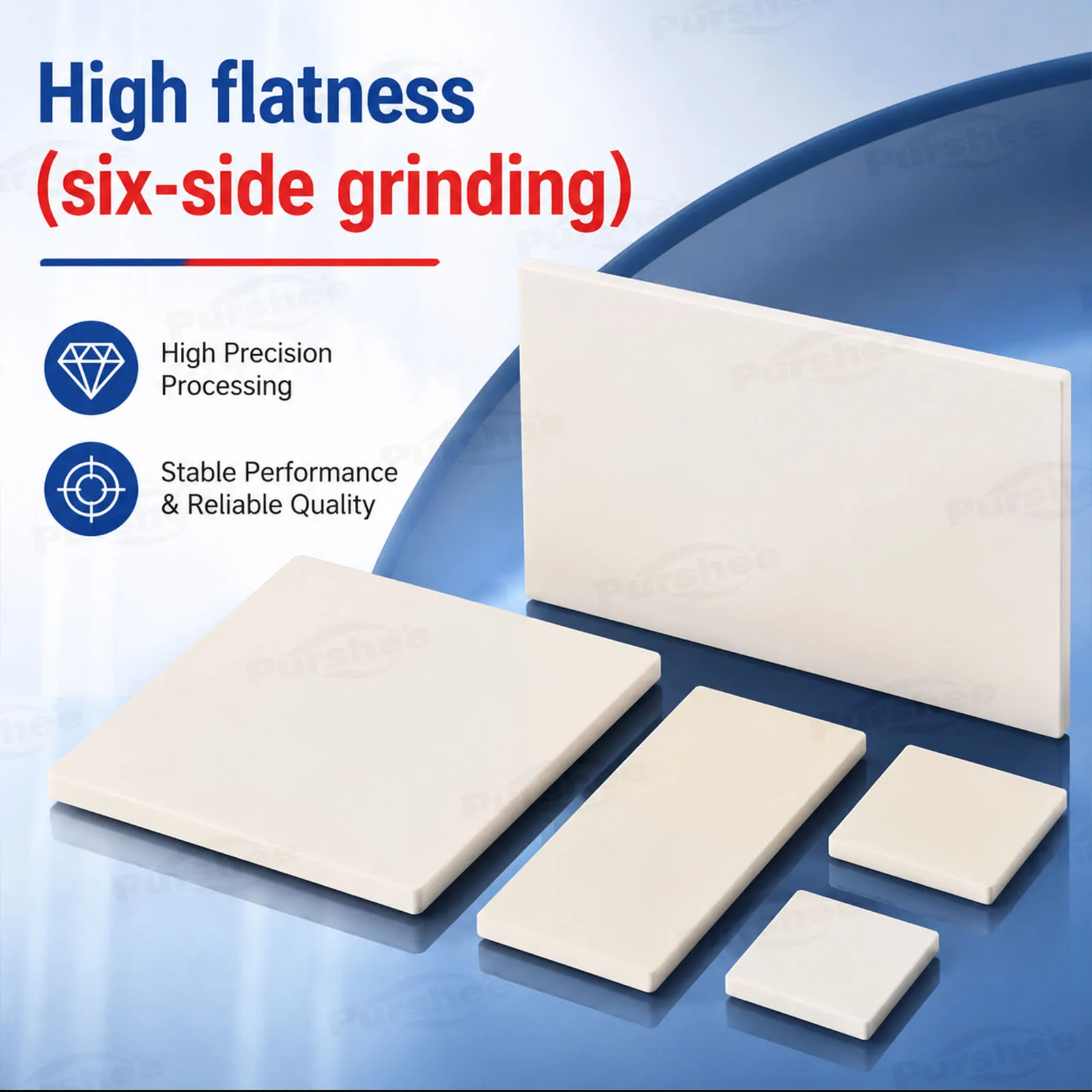 99% Aluminiumoxid-Korund-Sinterplatte, hochtemperaturbeständige Keramikplatte, Länge < 100 mm, für Brennöfen. – Detail 5