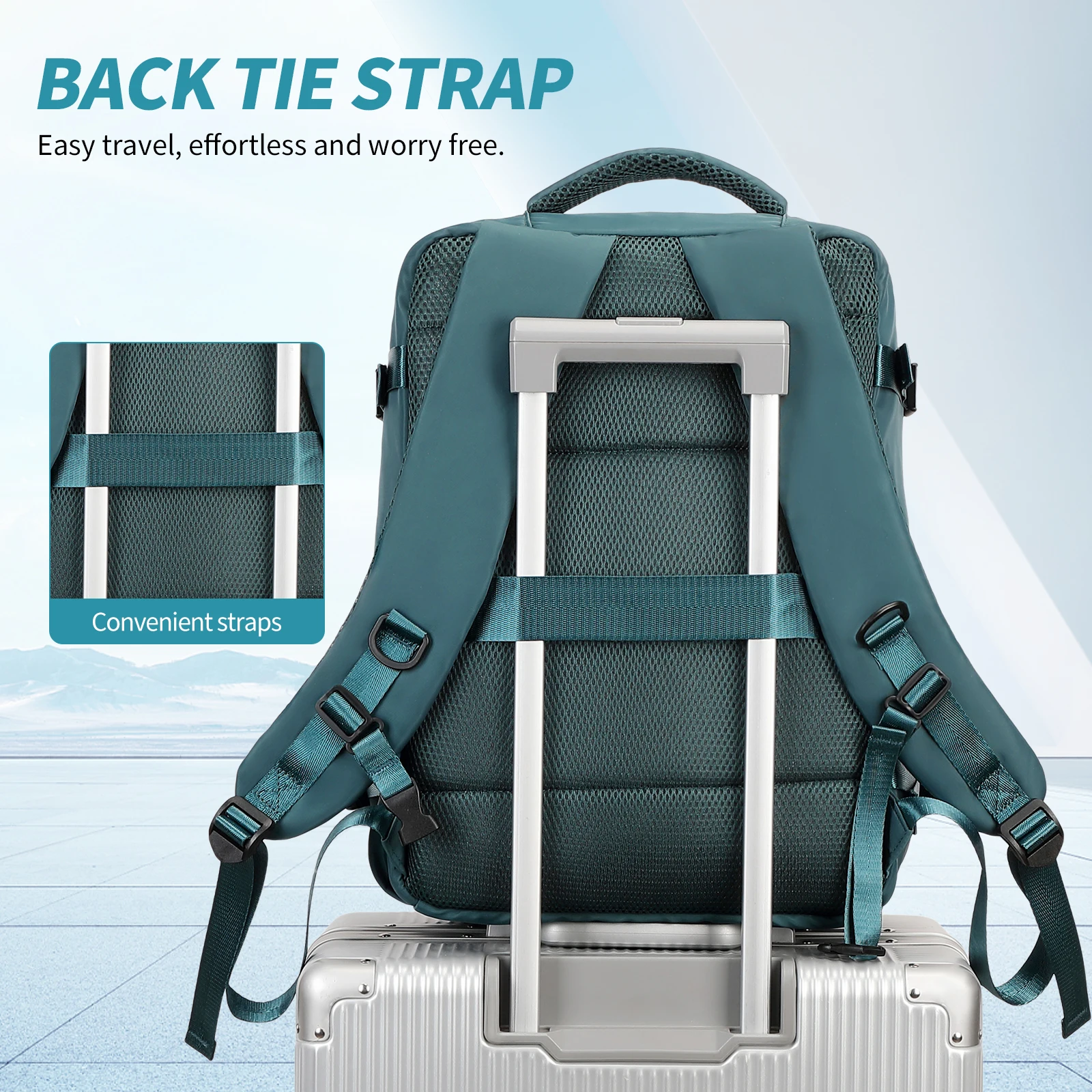Picture 4: Equipped with Vacuum Storage Function - Lightweight Boarding Luggage, Large Capacity Main Compartment, Laptop Pocket, and Luggag
