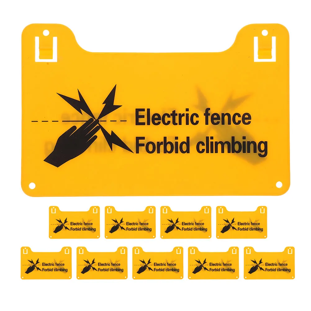 

10 pcs Electric Fence Warning Signs Forbid Climbing Safety Signage Sturdy Pvc Weather Resistant Danger Caution Sign Outdoor
