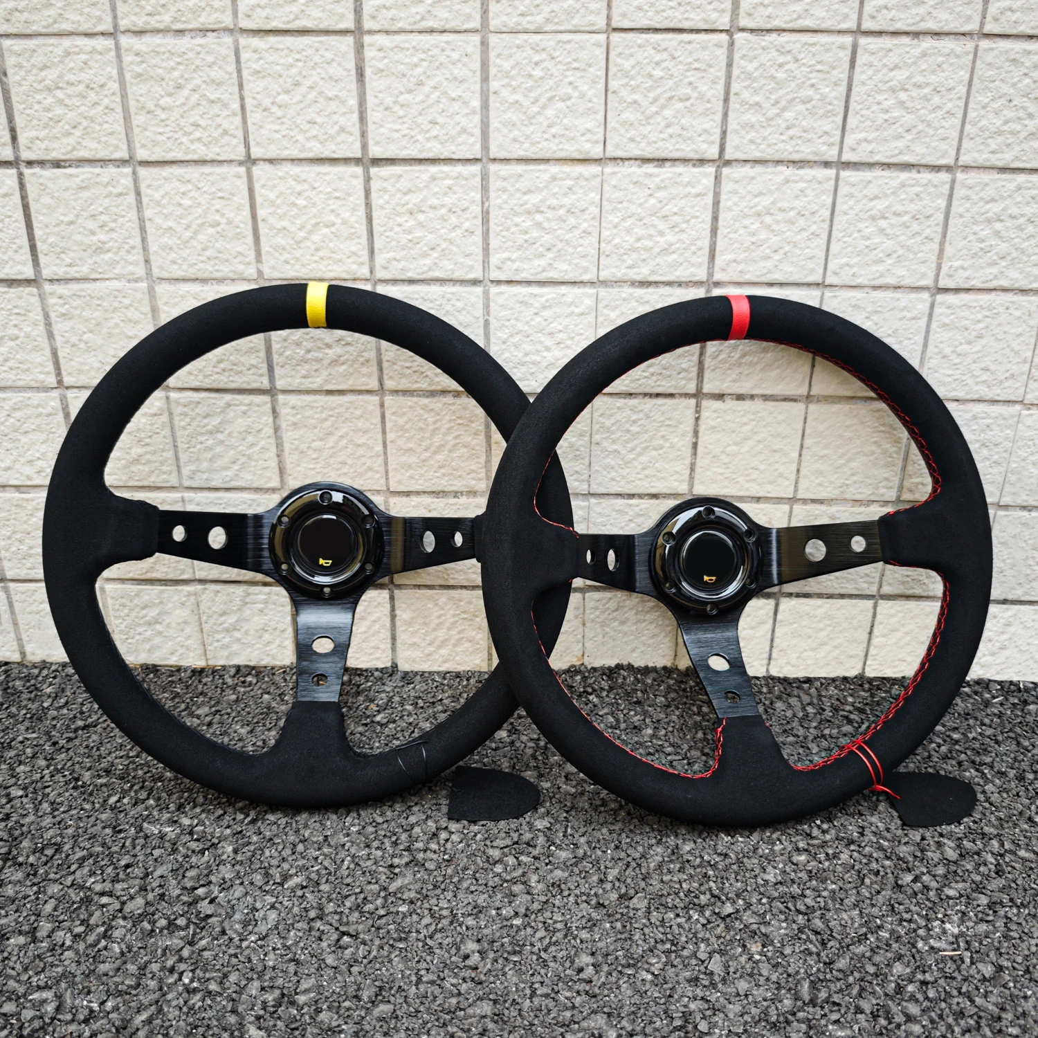 Sparco 350mm Modified Car Suede Leather Steering Wheel JDM Deep Dish Racing