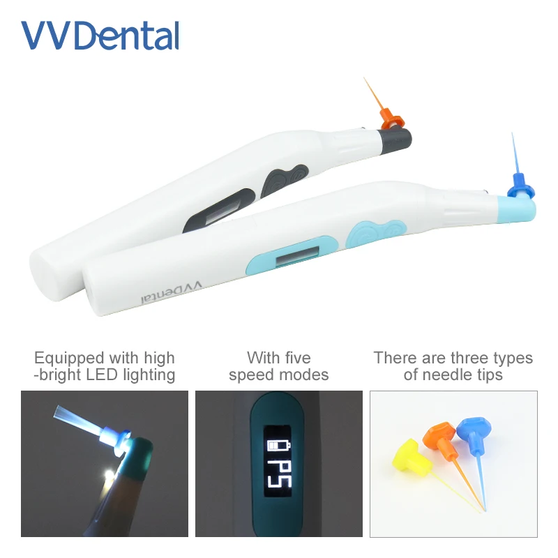 VVDental Ultrasonic Endo Activator With Lighted Handle Calcified Stain Endo Ntic Tool Sonic Irrigator For Root Canal Cleaning