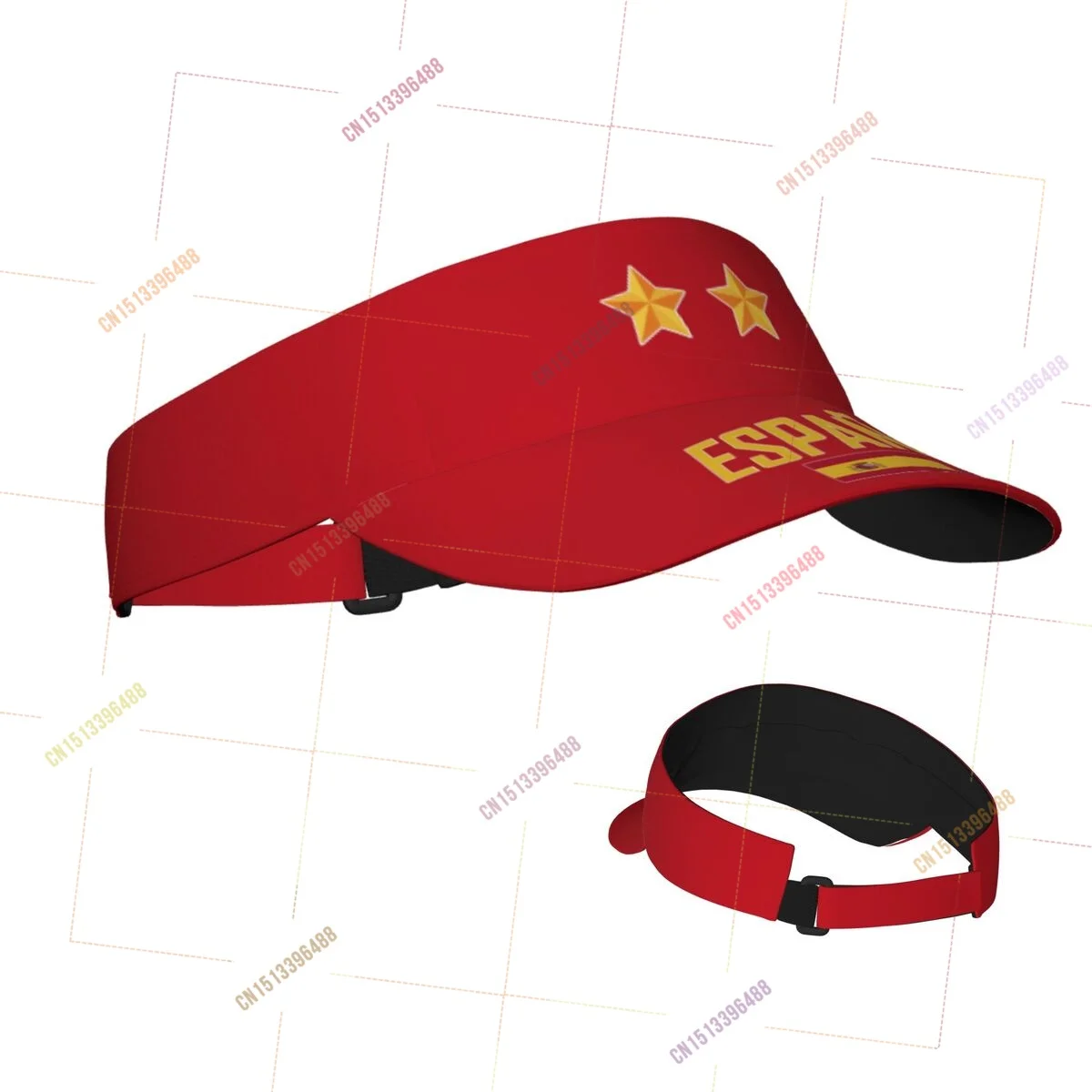 2026 Spain 2 Stars Champions Sunscreen Visor Cap Adjustable Breathable Sun Hats Unisex Sports for Beach Golf Tennis Outdoor