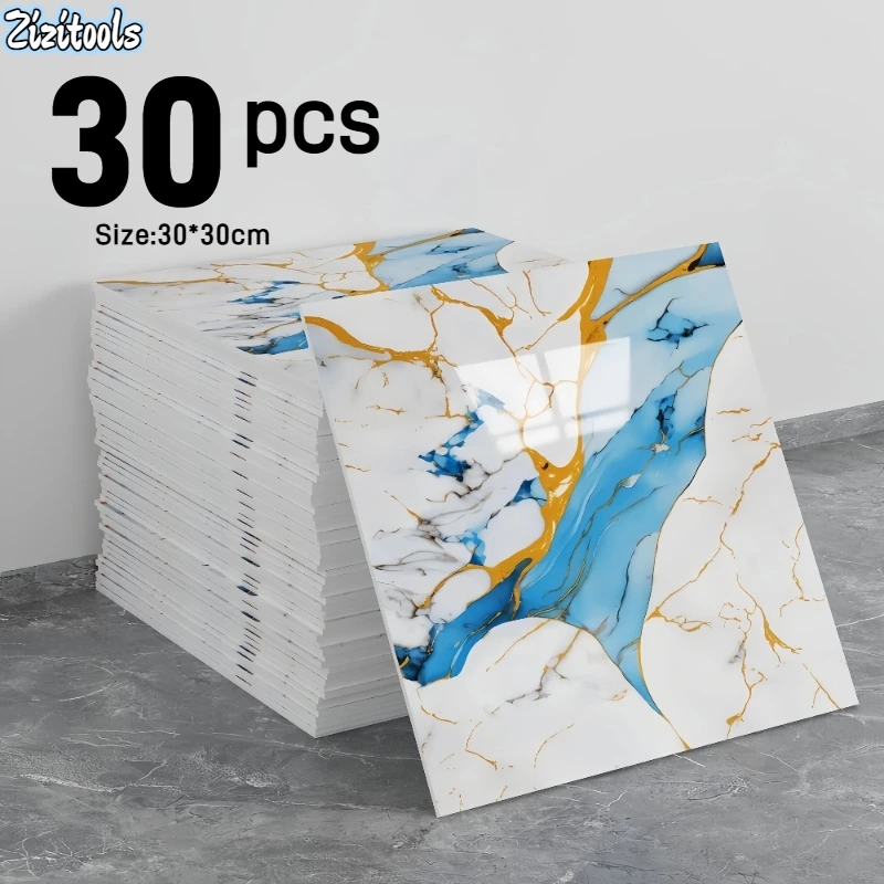 Pegatinas de azulejos para suelo, revestimiento de vinilo impermeable, azulejos de vinilo de mármol para cocina, dormitorio, suelo laminado, baño