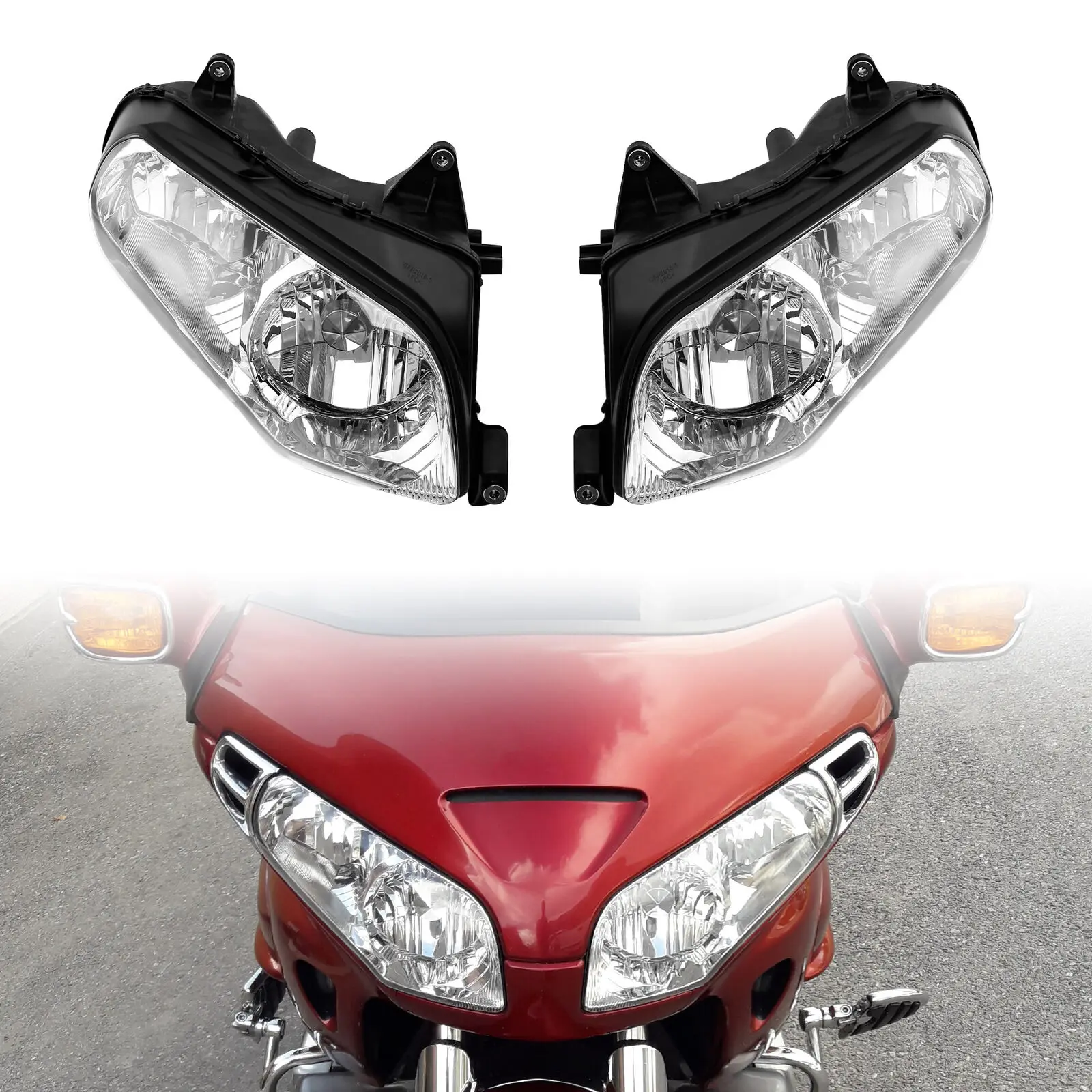 

Headlight Assembly Clear Lens Fit For Honda Goldwing 1800 GL1800 2001-2011