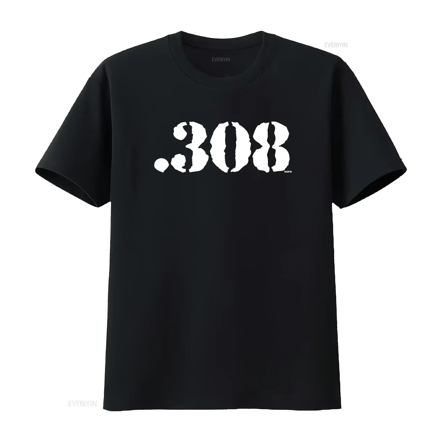 308 Caliber Women's Fashion T Shirt HOOD_00837 vintage Washed streetwear homme Casual Stylish graphic Unisex Comfortable