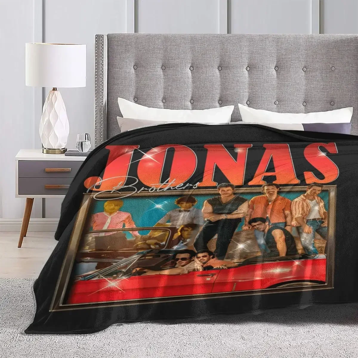 بطانية مجموعة Jonas-Music ، بطانية غرفة النوم ، الفانيلا التخييم ، بطانية رمي ، مفرش سرير ديي ، فكرة هدية ، سوبر لينة ، مخصص #1