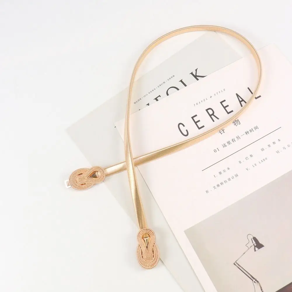 女性のための金色の伸縮性のあるウエストバンド,エレガントなセーター,ドレスベルト,衣類のアクセサリー,弾性バックル,新しいコレクション