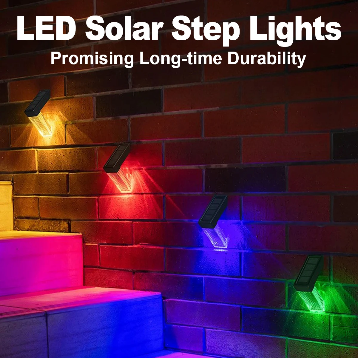 

Right Angle Solar Deck Lights Lamp Waterproof Intelligent Abs Pc 1.2v 2.4w Warm White/white & Rgb Light Outdoor Led Pathway Step
