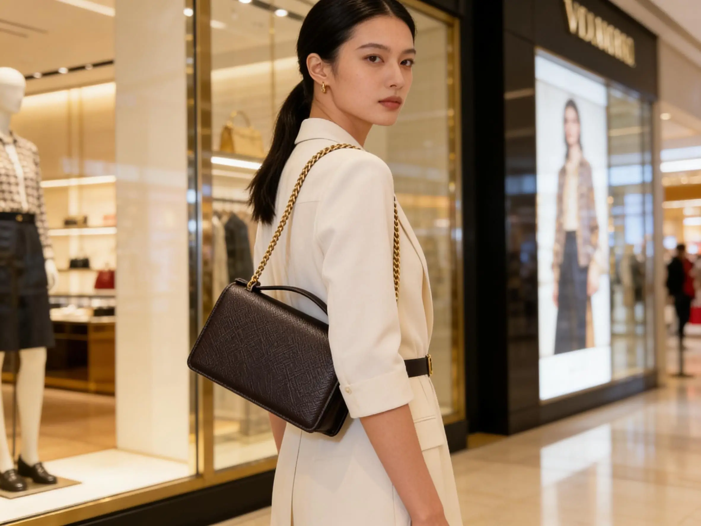 

New Luxury Cowhide Palm Print Chain Women's Bag Removable Chain Single Shoulder Crossbody Handbag Luxury handbags