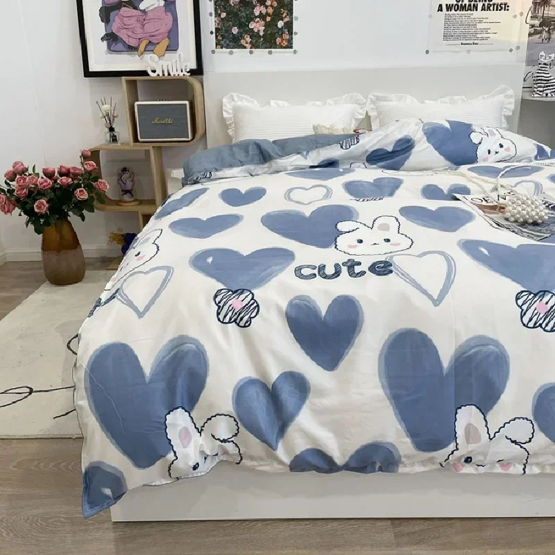 

Geometry Simple Bedding Multi-size Home Textile Sheet Duvet Cover Pillowcase Single Piece Bedding Single Double Quilt Cover