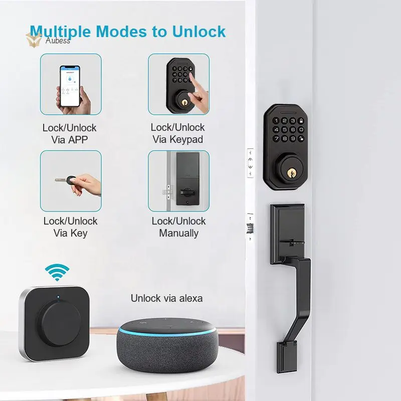 

D100 Keyless Low Power Alarm Electronic Lock Tuya Wifi Support App Remote Control Digital Lock Smart Home Smart Door Lock