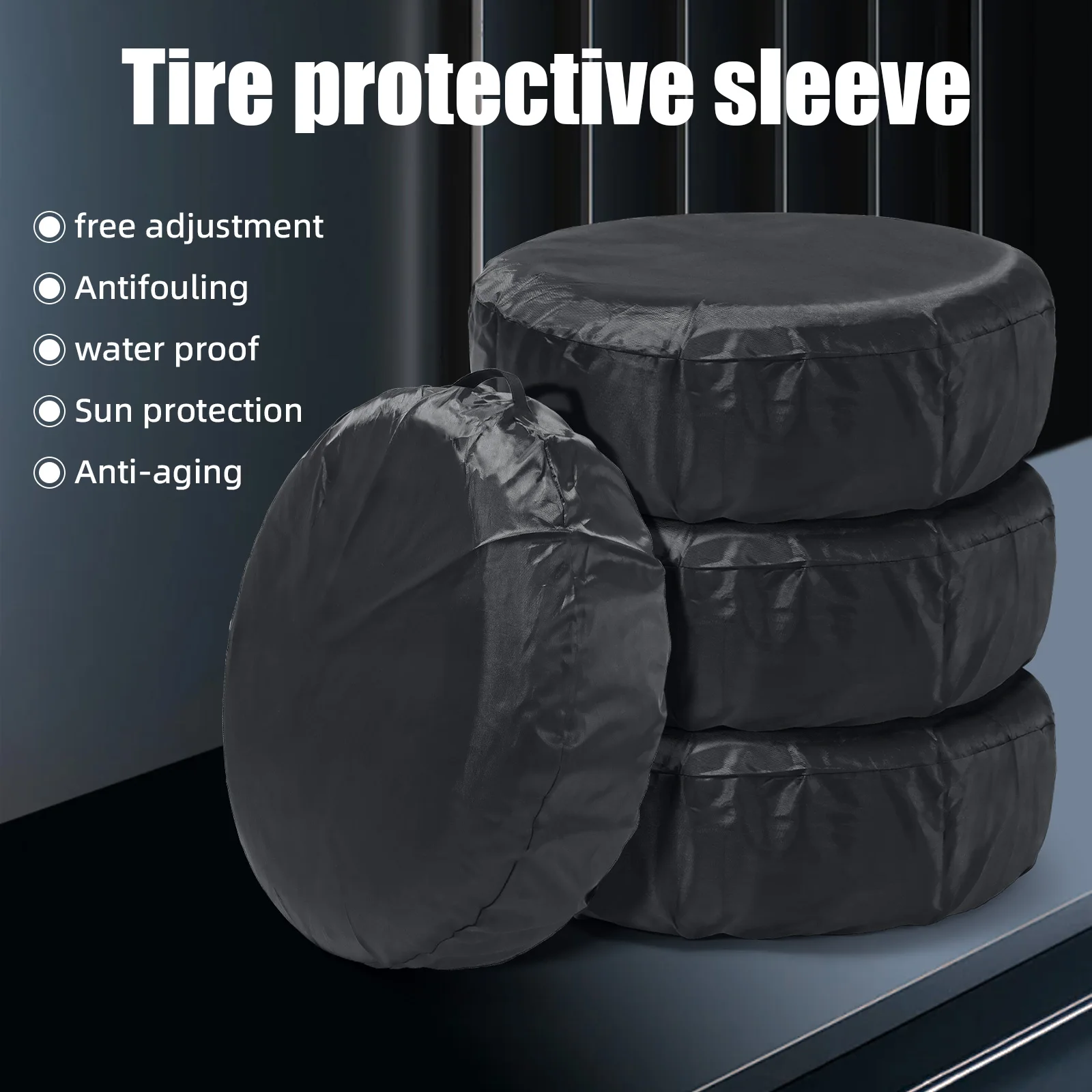 AD 4PCS Wheel Covers Car SUV Tire Cover Case Spare Tire Wheel Bag Tyre Spare Storage Tote Polyester Oxford Cloth Wheel Ca