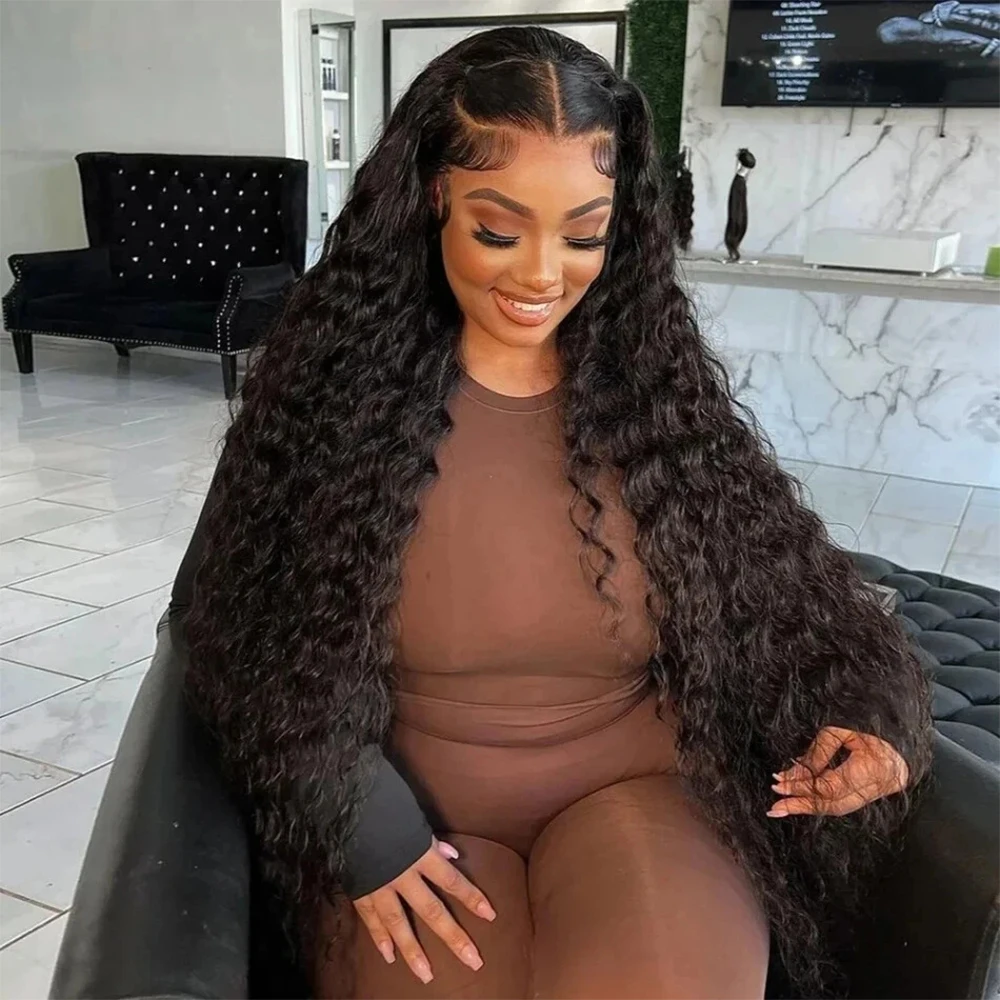 

Deep Wave 13x6 HD Lace Frontal Human Hair Wigs Curly 360 Full Lace Frontal Wig Human Hair For Black Women 200% Density