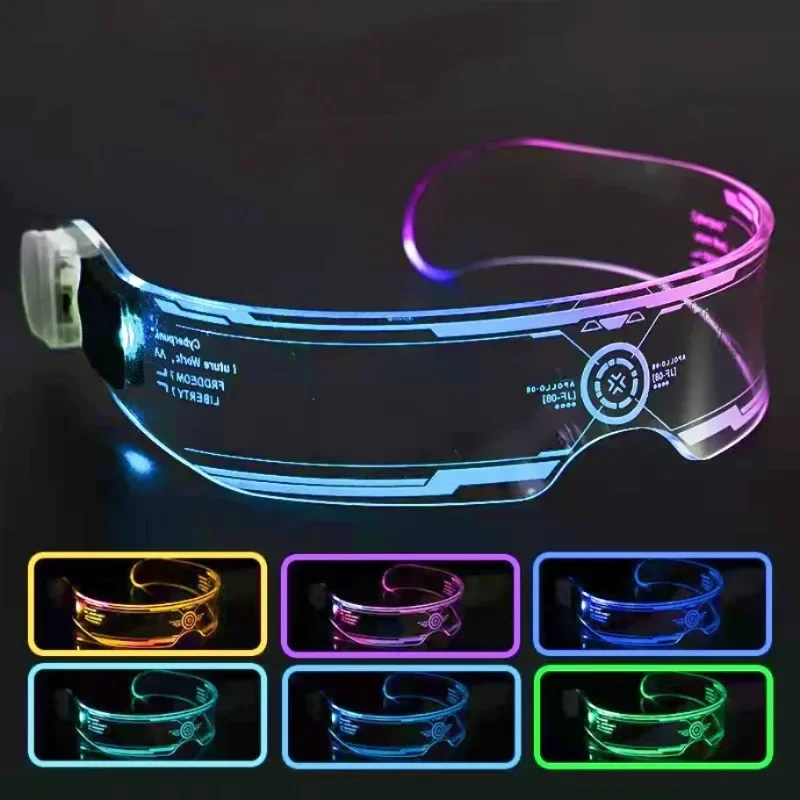 

Neon Party LED Luminous Glasses LED Glasses Wire Light Up Visor Eyeglasses Bar Grow Goggles for Halloween Christmas Festive