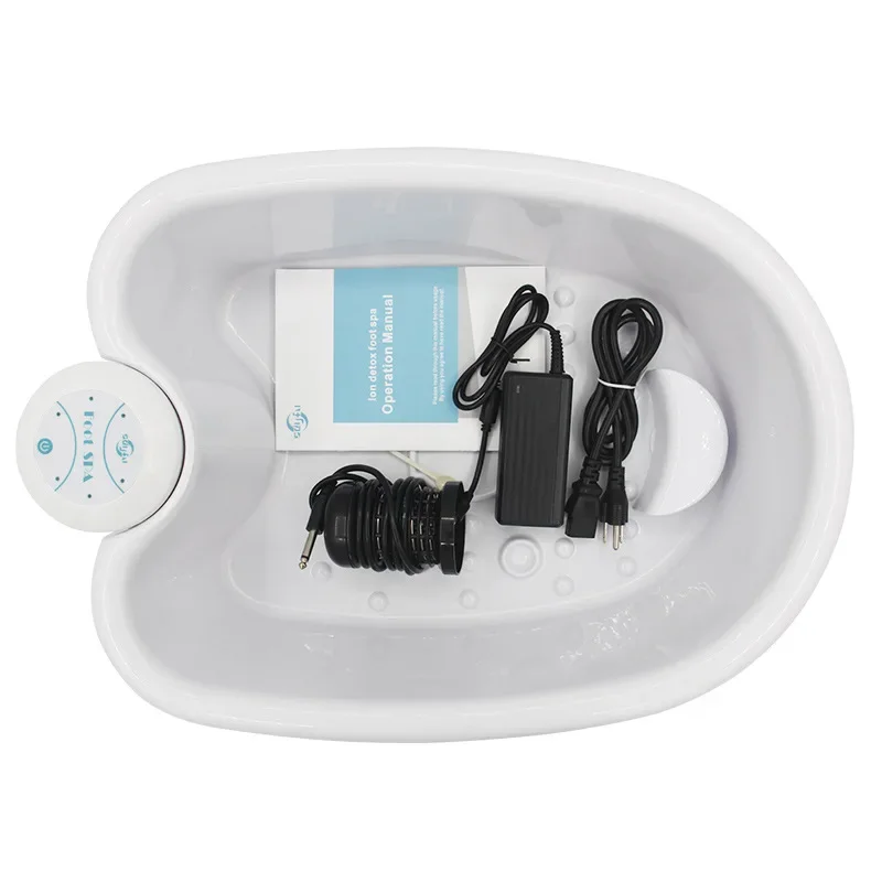 Detox Ionic Foot Spa With Basin Electric Mini FootBath Cleanse Footspa Vibrat Whirlpool Care Arrays Aqua Health Therapy