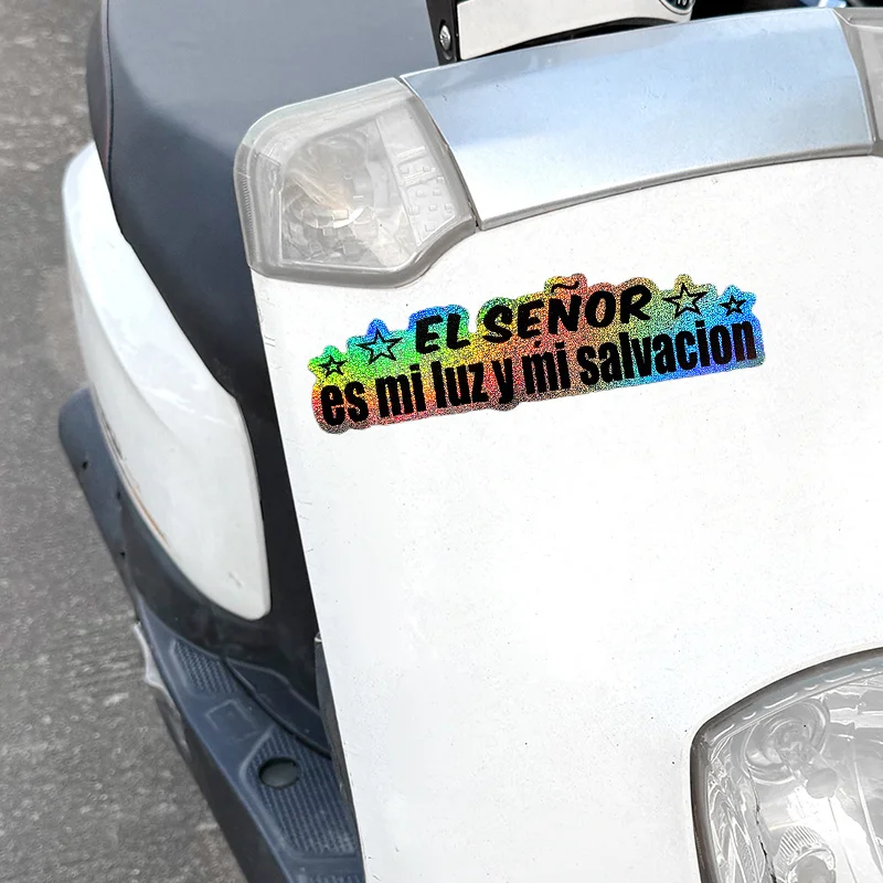 El Senor Is My Light And Salvation Spanish Christian Sticker Waterproof Vinyl Motorcycle Scooter Decal