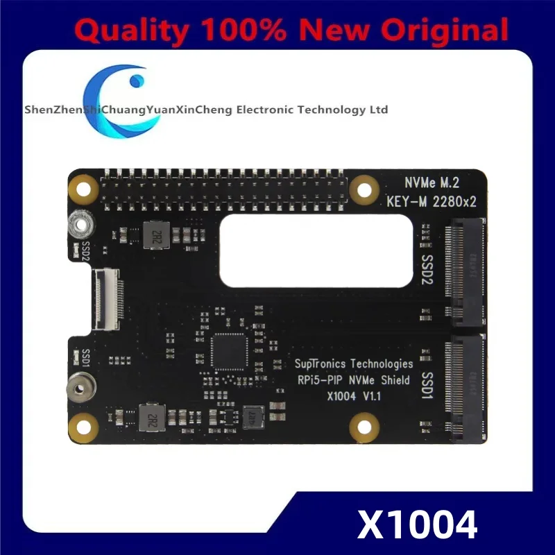 Geekworm X1004 Dual 2280 NVMe SSD shield for Raspberry Pi 5