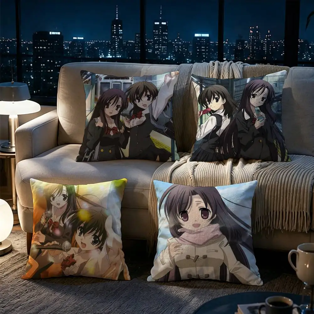 Katsura Kotonoha  Double-sided printed pillow cover Solid color minimalist pillowcase, fits all bedroom styles
