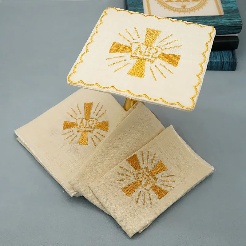 

Altar Supplies Church Altar Embroidered Pall Corporal Purificator Hand Towel Catholic Church Communion Supplies