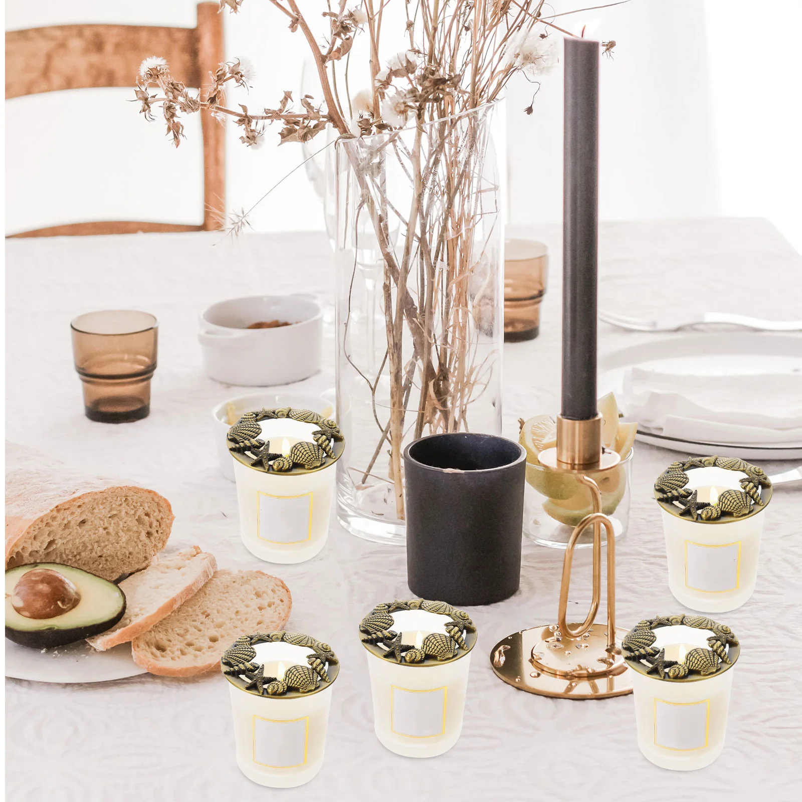 

Zinc Alloy C Cover Aroma Lid Windproof Hollow Metal C Topper Scented Decorative Eco Friendly Low Temperature