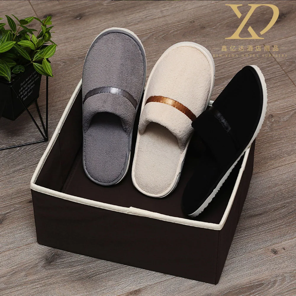 Winter Warm Plush Slippers For Women Men Hotel Guest Indoor Slippers Washable Non-slip Indoor Slippers Couple Bedroom Slipper