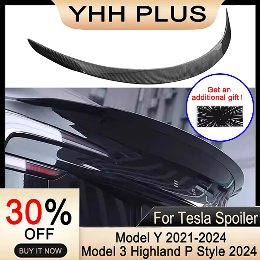 

Spoiler Model 3 Highland 2024 100% Real Carbon Fiber/ABS ModelY 2021-2024 For Tesla Accessory Auto Exterior Rear Wings Parts HOT