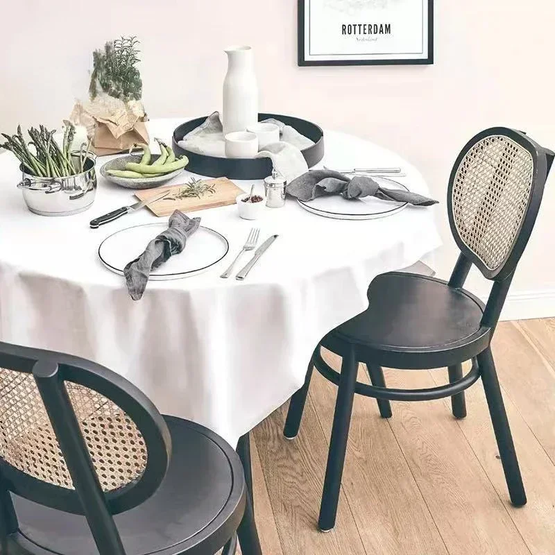 

Nordic Retro Dining Chair Single Rattan Chair Ash Wood Leisure