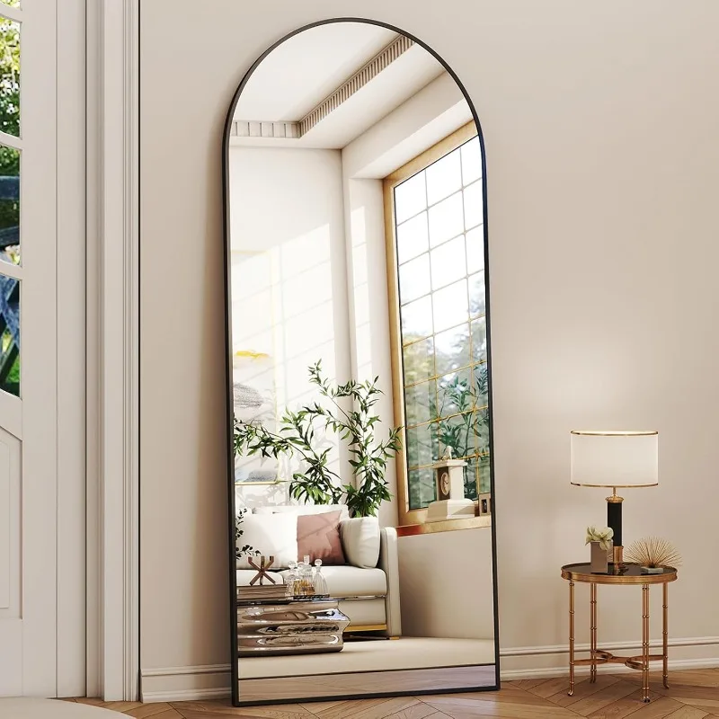 Arched Full Length Mirror Floor Mirrors with Aluminum Alloy Frame Free-Standing Wall Mounted Floor Mirrors