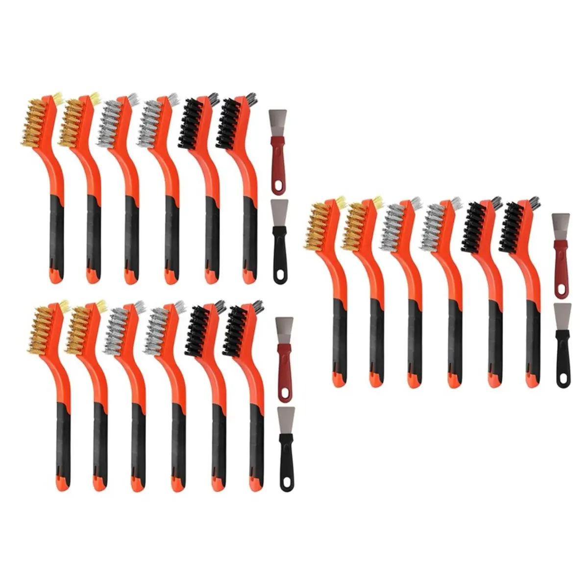 DT38 3set Wire Brush Cleaning Kit,Stainless Steel Scraper Brushes with Scraper Blades, Used for Rust Removal and Dust Removal
