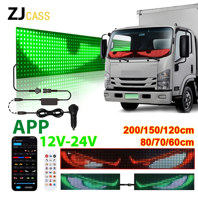 

12-24V Car LED Devil's Eye LED Truck Sign scrolling Animation APP Remote Control LED Matrix Pixel Panel LED Display lamp