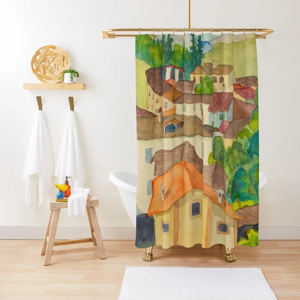 Hermann Hesse - Пейзаж в Тикино (Landschaft im T hindi) 1936 Занавеска для душа Водонепроницаемая занавеска для ванны и защиты от плесени Hermann Hesse - Пейзаж в Тикино (Landschaft im T hindi) 1936 Занавеска для душа Водонепроницаемая занавеска для ванны и защиты от плесени