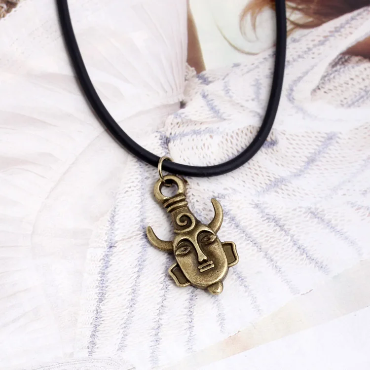 Goth Supernatural Dean Leather Rope Coppery Pendant Chain Necklace for Women Men Winchester Jensen Ackles Amulet Vintage Jewelry