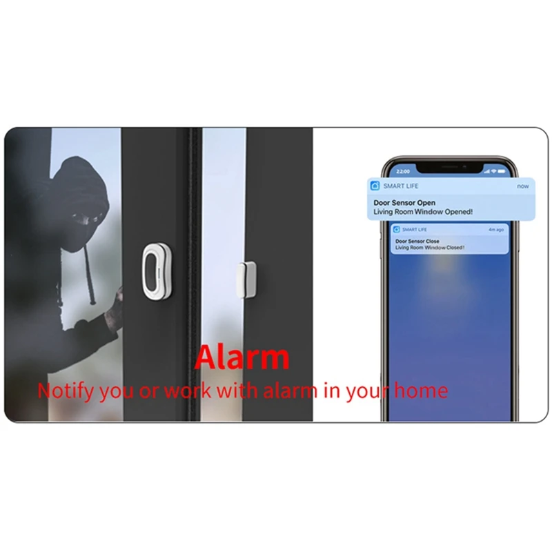 Tuya Zigbee Smart Door Magnet sensore per porte e finestre sensore intelligente Wireless ricaricabile per porte e finestre per Alexa