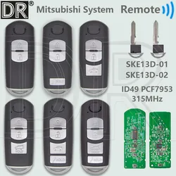 DR SKE13D-01 SKE13D-02 ID49 PCF7953M 315MHz Proximity WAZSKE13D01/02 Car Remote Control Key For Mazda 3 5 6 CX-3 CX5 CX9